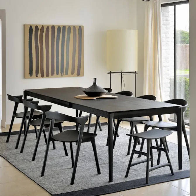 Bok Extendable Dining Table Black Oak