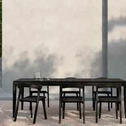 Bok Outdoor Dining Table Black Teak