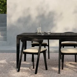 Bok Outdoor Dining Table Black Teak
