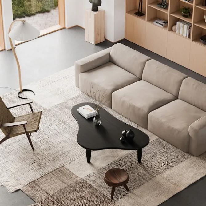 Brick 3-Seater Chaise Lounge Open End Right