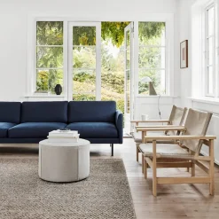 Calmo 3-seters sofa svart metall
