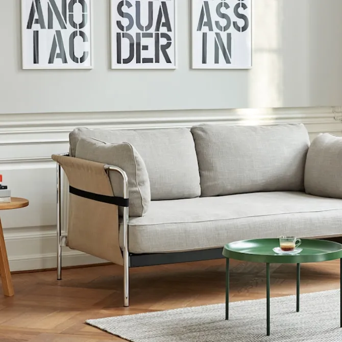 Can 2-seters sofa Black/Natural