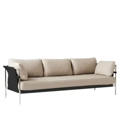 Can 3-seters sofa Chrome/Black