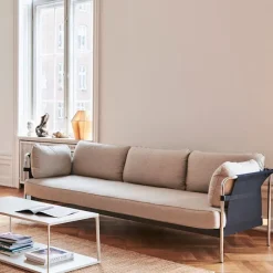 Can 3-seters sofa Chrome/Black