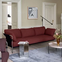 Can 3-seters sofa Chrome/Natural
