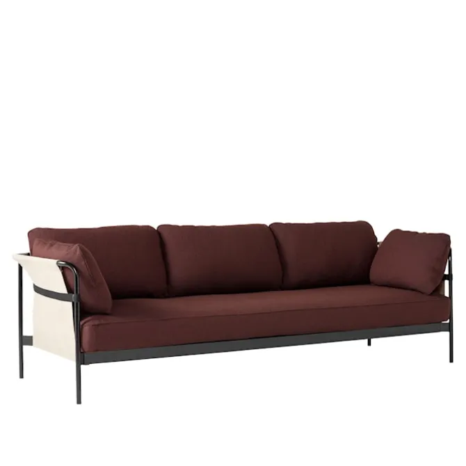 Can 3-sitssoffa Black/Natural