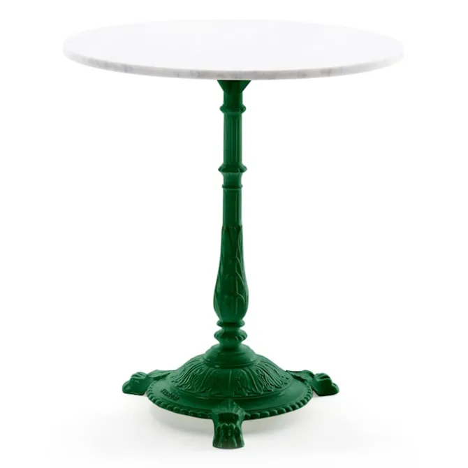 Classic Kafébord Carrara Marmor/Grønnlakkert aluminium
