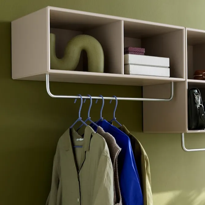Coat Shelf With Clothes Rack - Azure
