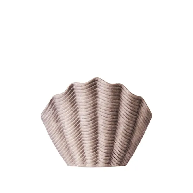 Concha Vase Fluted Grey