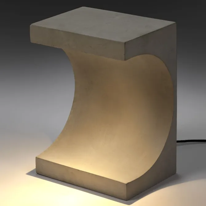 Concrete Tangent Side Table Lamp