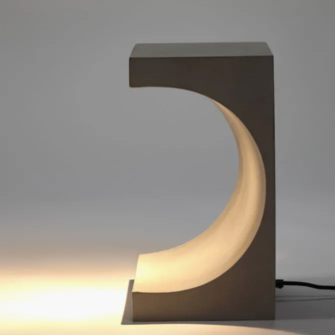Concrete Tangent Side Table Lamp