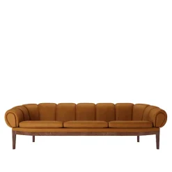 Croissant 3-seters sofa valnøtt