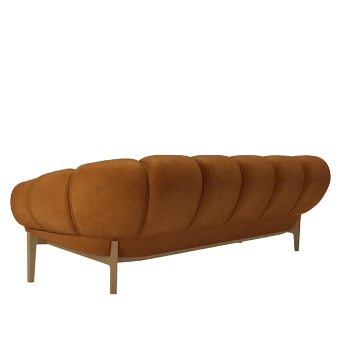 Croissant 3-seters sofa valnøtt