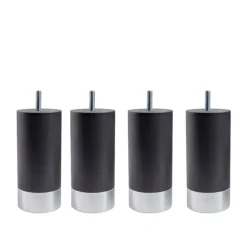 Cylinder Sängben Grå med Alu. 4-pack