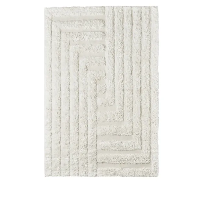 DD Shaggy Labyrinth Rug White