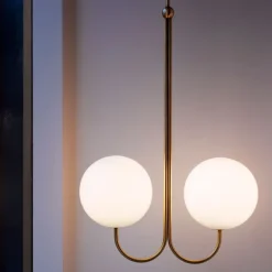 Double Angle Pendant Satin Brass
