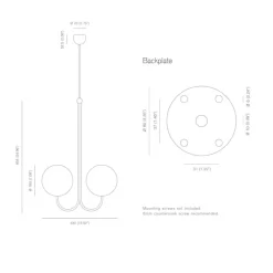 Double Angle Pendant Satin Brass