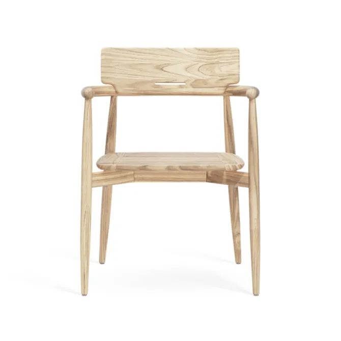 E008 Embrace Outdoor Series Chair, Ubehandlet teak