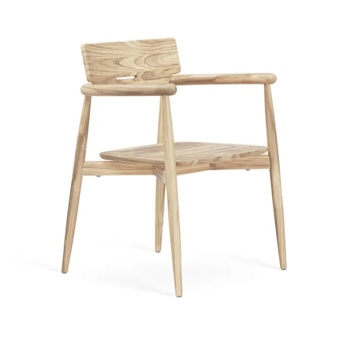 E008 Embrace Outdoor Series Chair, Ubehandlet teak