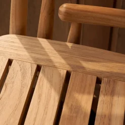 E008 Embrace Outdoor Series Chair, Ubehandlet teak