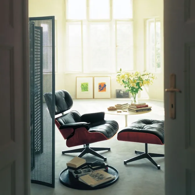 Eames Lounge Chair & Ottoman Santos Palisander Polert Base