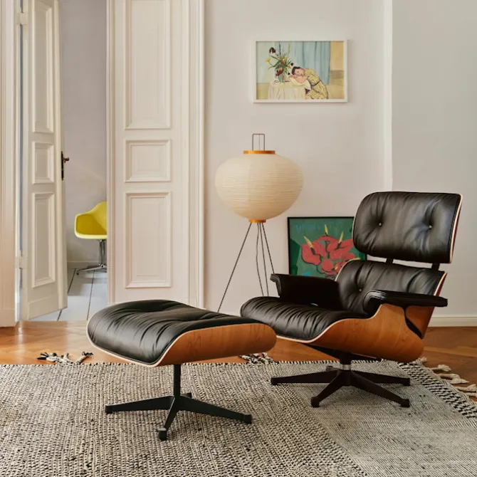 Eames Lounge Chair & Ottoman Santos Palisander Polert Base