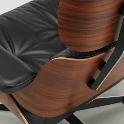 Eames Lounge Chair Black-pigmented Walnut Polished/Black lenestol