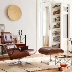Eames Lounge Chair Black-pigmented Walnut Polished/Black lenestol