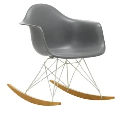 Eames RE Plastic Armchair RAR gyngestol White/Golden Maple