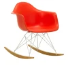 Eames RE Plastic Armchair RAR gyngestol White/Golden Maple