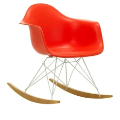 Eames RE Plastic Armchair RAR gyngestol White/Golden Maple