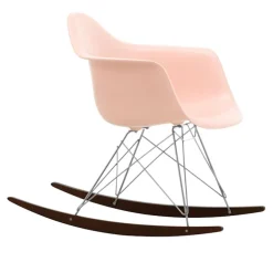 Eames RE Plastic Armchair RAR gyngestol Chrome/Dark Maple