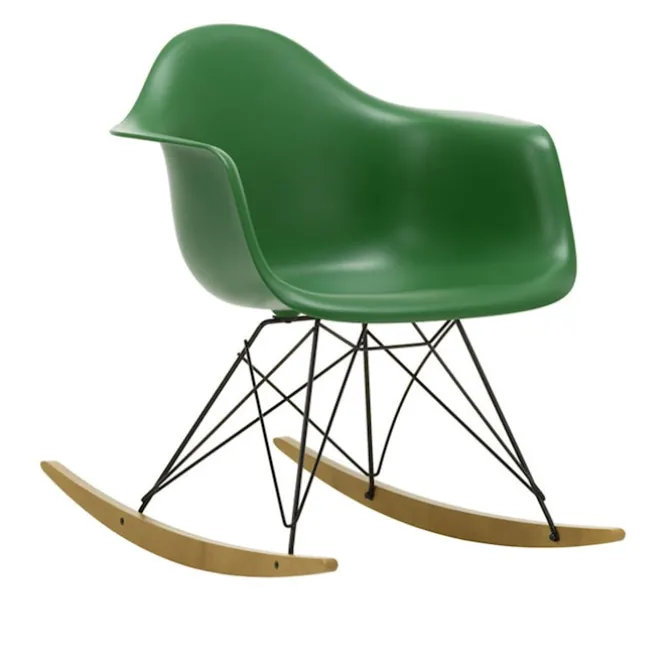 Eames RE Plastic Armchair RAR gyngestol Basic Dark/Golden Maple