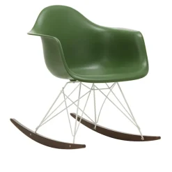 Eames RE Plastic Armchair RAR gyngestol White/Dark Maple