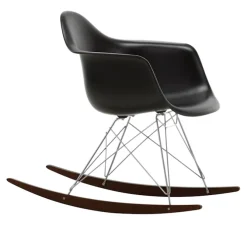 Eames RE Plastic Armchair RAR gyngestol Chrome/Dark Maple