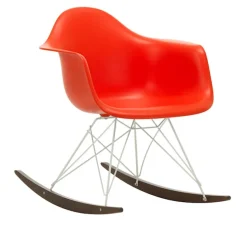 Eames RE Plastic Armchair RAR gyngestol White/Dark Maple