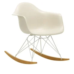 Eames RE Plastic Armchair RAR gyngestol White/Golden Maple