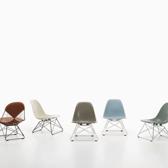 Eames RE Plastic Side Chair LSR stol Chrome