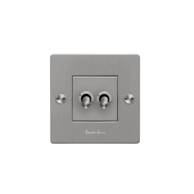 EU 1G Double Toggle Switch With Logo