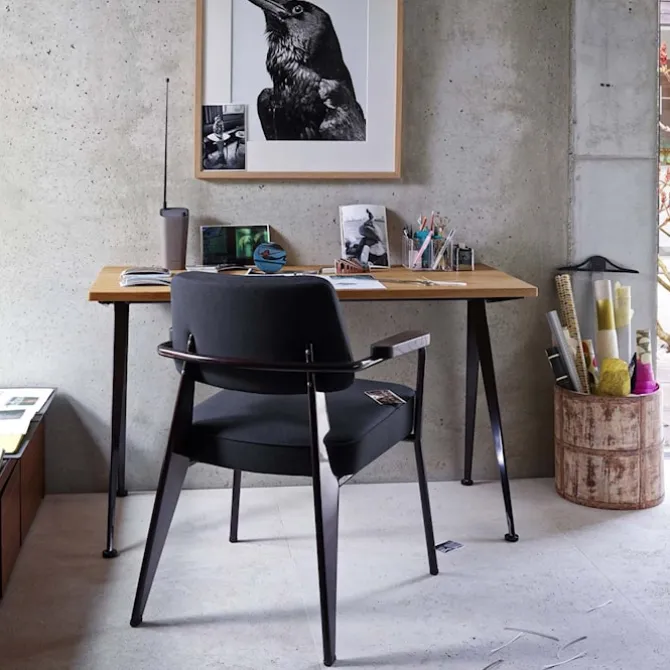 Fauteuil Direction lenestol Prouvé Blé Vert