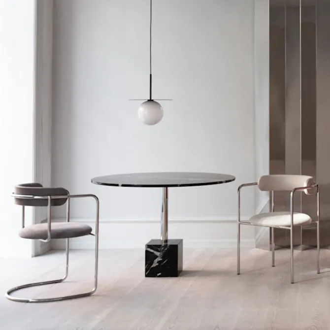 FF Cantilever Chair Rounded Chrome Legs
