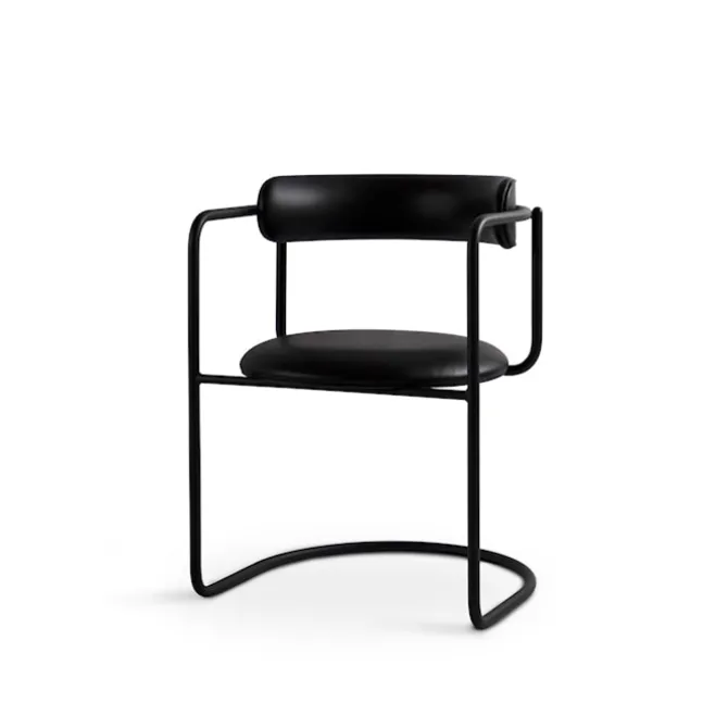 FF Cantilever Chair Rounded Black Legs