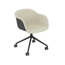 Fiber Armchair Front Uph Swivel Base W Castors