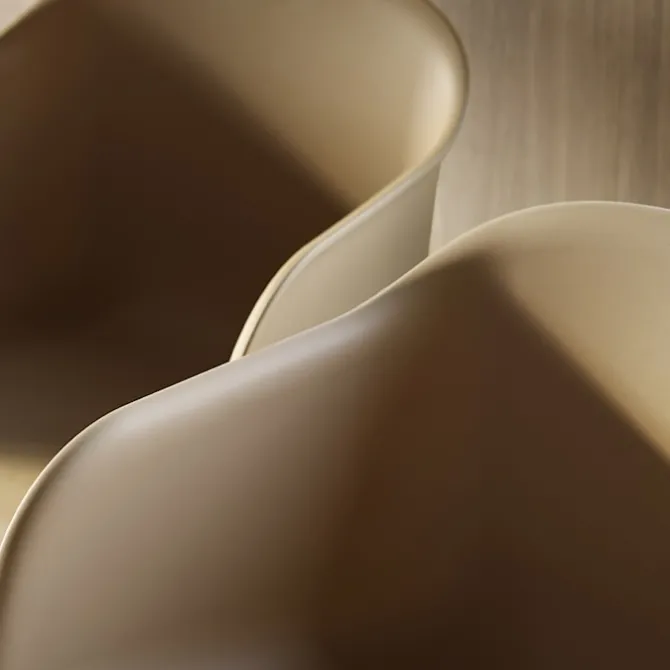 Fiber Armchair Swivel Base W Return