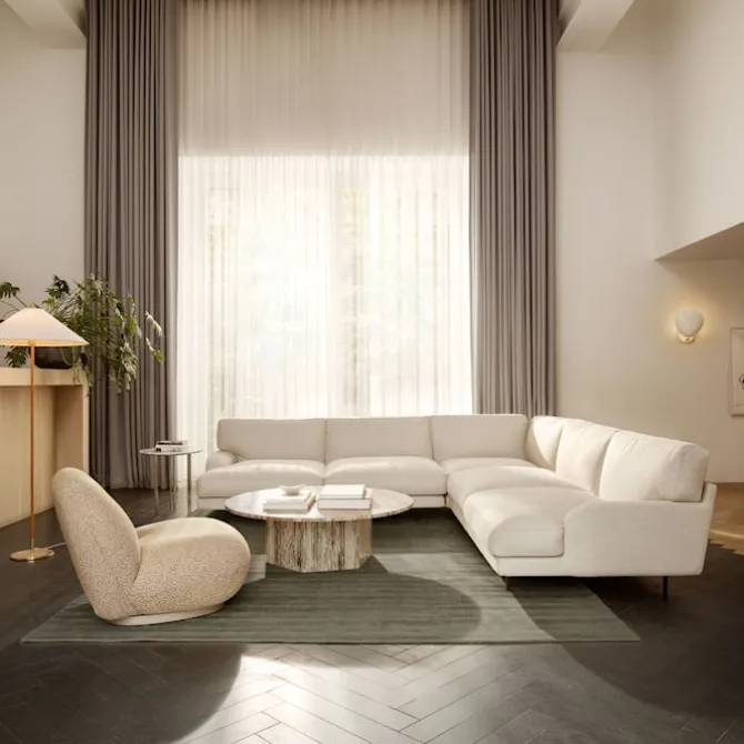 Flaneur 3-seters sofa Matt Black