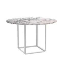 Florence Dining Table Ø120 / White Viola Marble