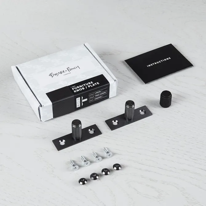 Furniture Knob Plate Linear 2-pak