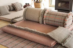 Garden Layers Big Cushion - Diagonal Almond/Ivory