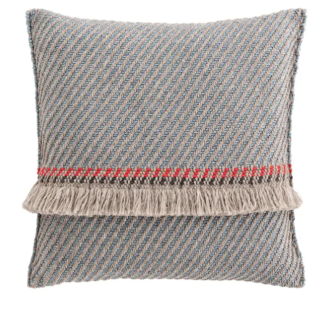 Garden Layers Big Cushion - Diagonal Almond/Blue