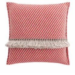 Garden Layers Big Cushion - Diagonal Almond/Red